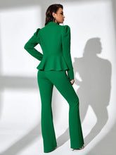 Puff Sleeve Double Button Blazer & Pants